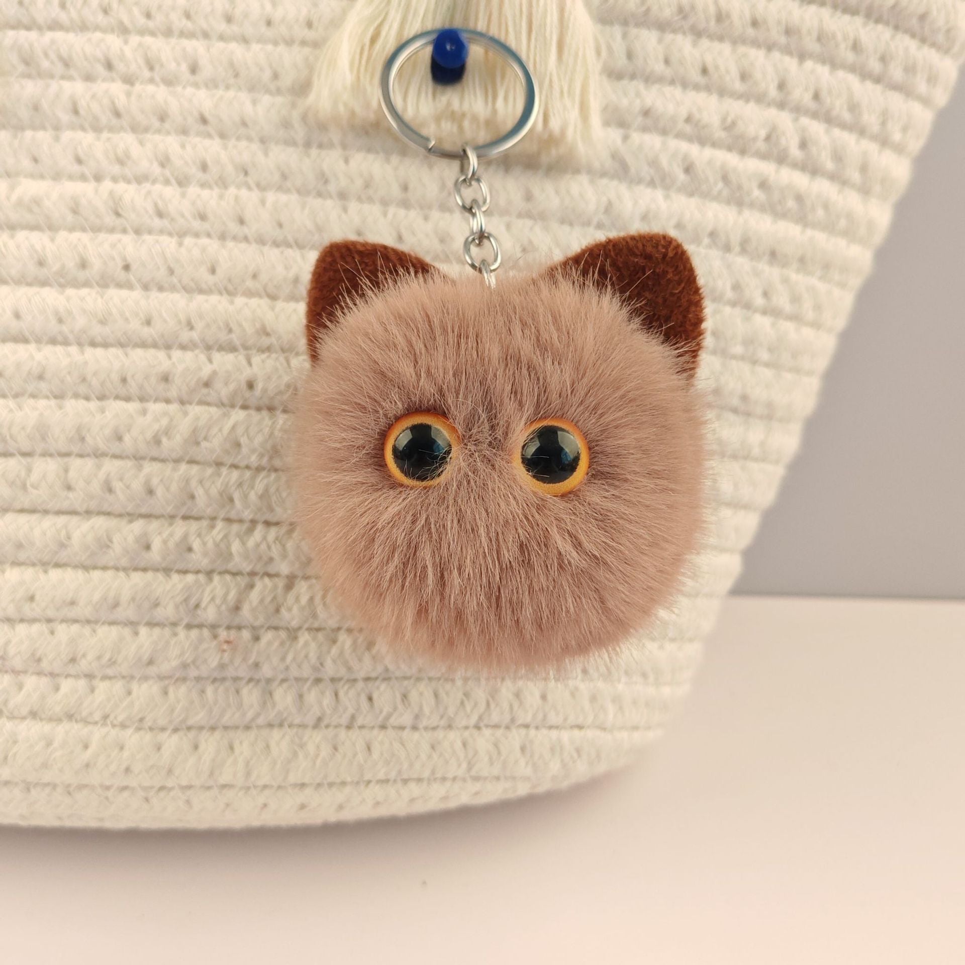 Wholesale  Kitten cartoon fur ball keychain